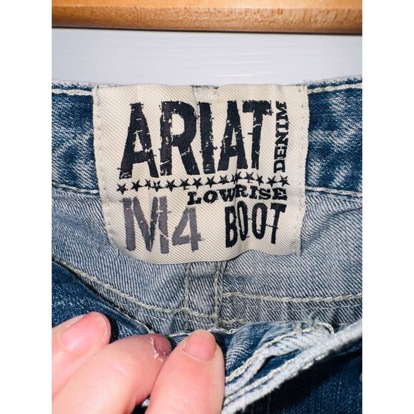 Ariat M4 Low Rise Boot Cut Mens Jeans 30x36 Blue Denim Casual Western Work Wear - Picture 4 of 11